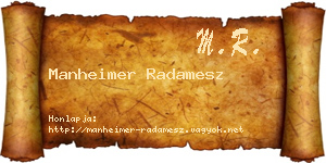 Manheimer Radamesz névjegykártya
